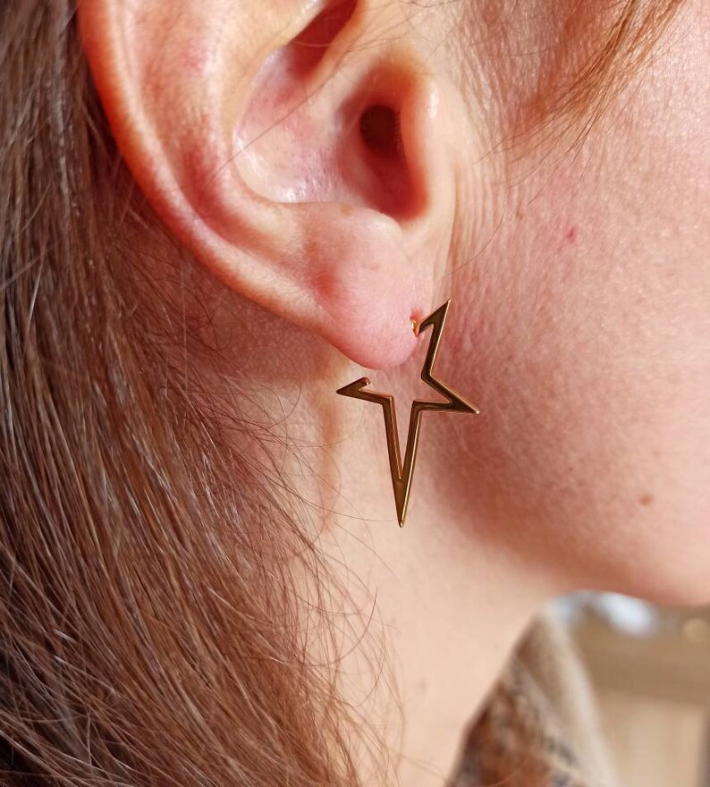 Large Star Hoop Earrings.