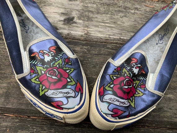 Don Ed hardy shoes, hand-painted shoes, painted ea