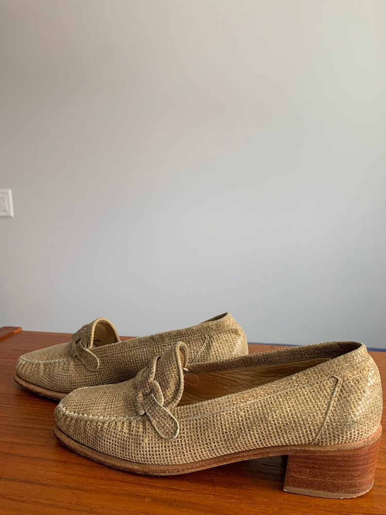 Stuart weitzman dress shoes vintage leather shoes size 7 loafers Italian leather shoes retro designer shoes vintage leather flats footwear