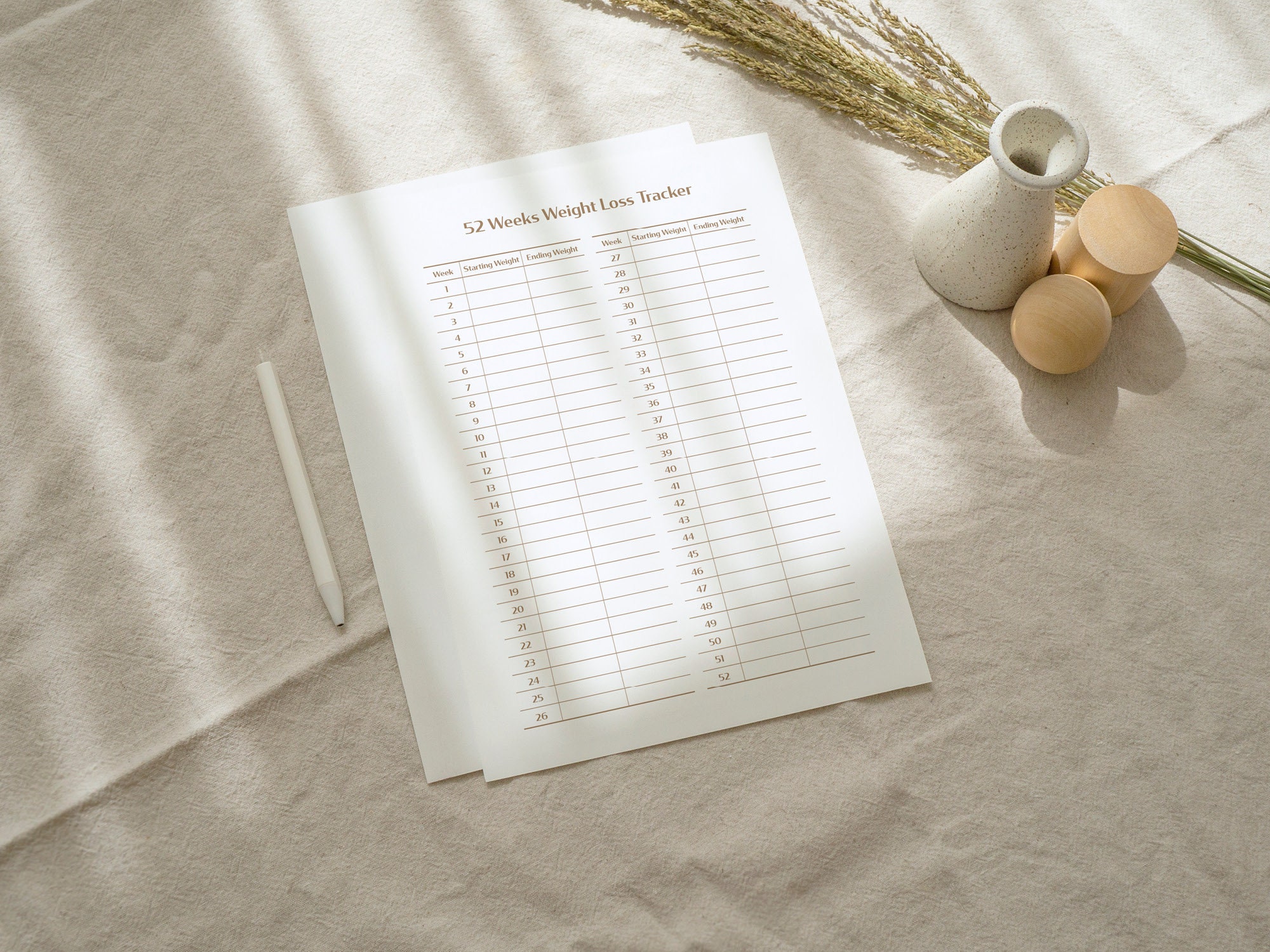 Weight Loss Tracker PDF Template Printable - Etsy