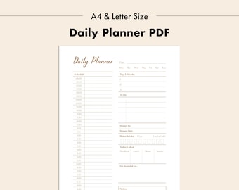 Daily Planner Printable Undated Daily Goal Planner PDF