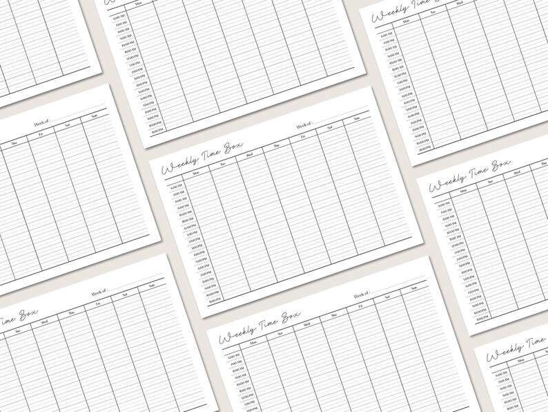Printable Half Hour Time Blocking Planner Hourly Weekly - Etsy