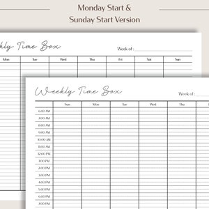 Printable Half Hour Time Blocking Planner, Hourly Weekly Planner ...