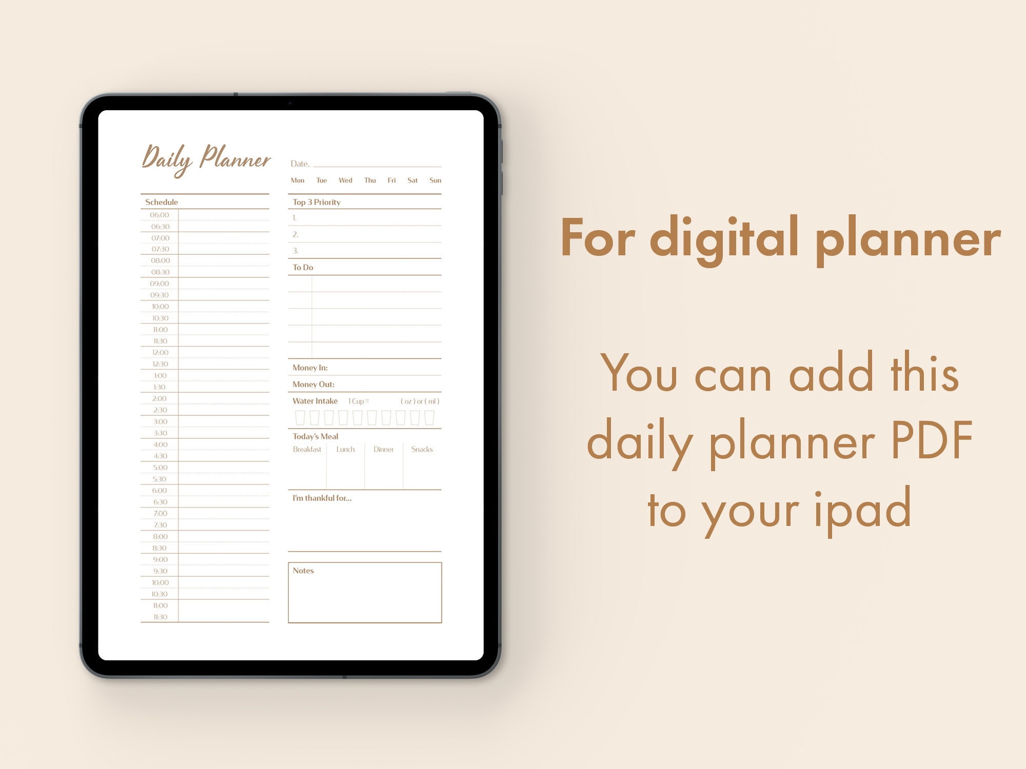 Daily Planner Printable Undated Daily Goal Planner PDF - Etsy