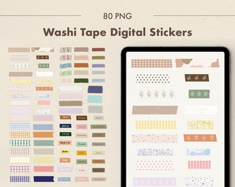 Goodnotes Stickers Digital Planner Stickers Washi Tape Pack PNG Masking Tape