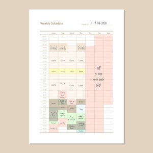 Half Hourly Schedule Planner Template PDF for a Week. Time Blocking ...