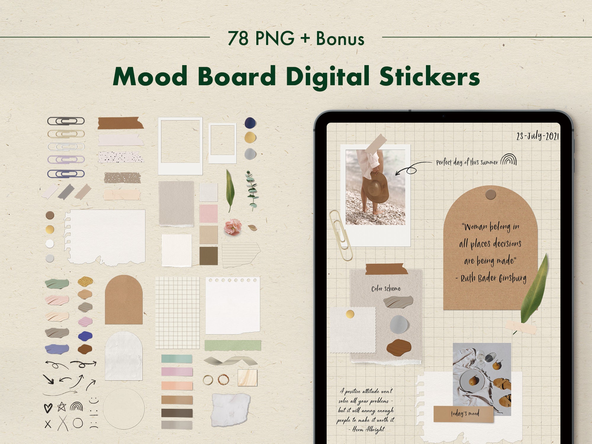 Digital Planner Sticker PNG Goodnotes, Notability Stickers Realistic ...