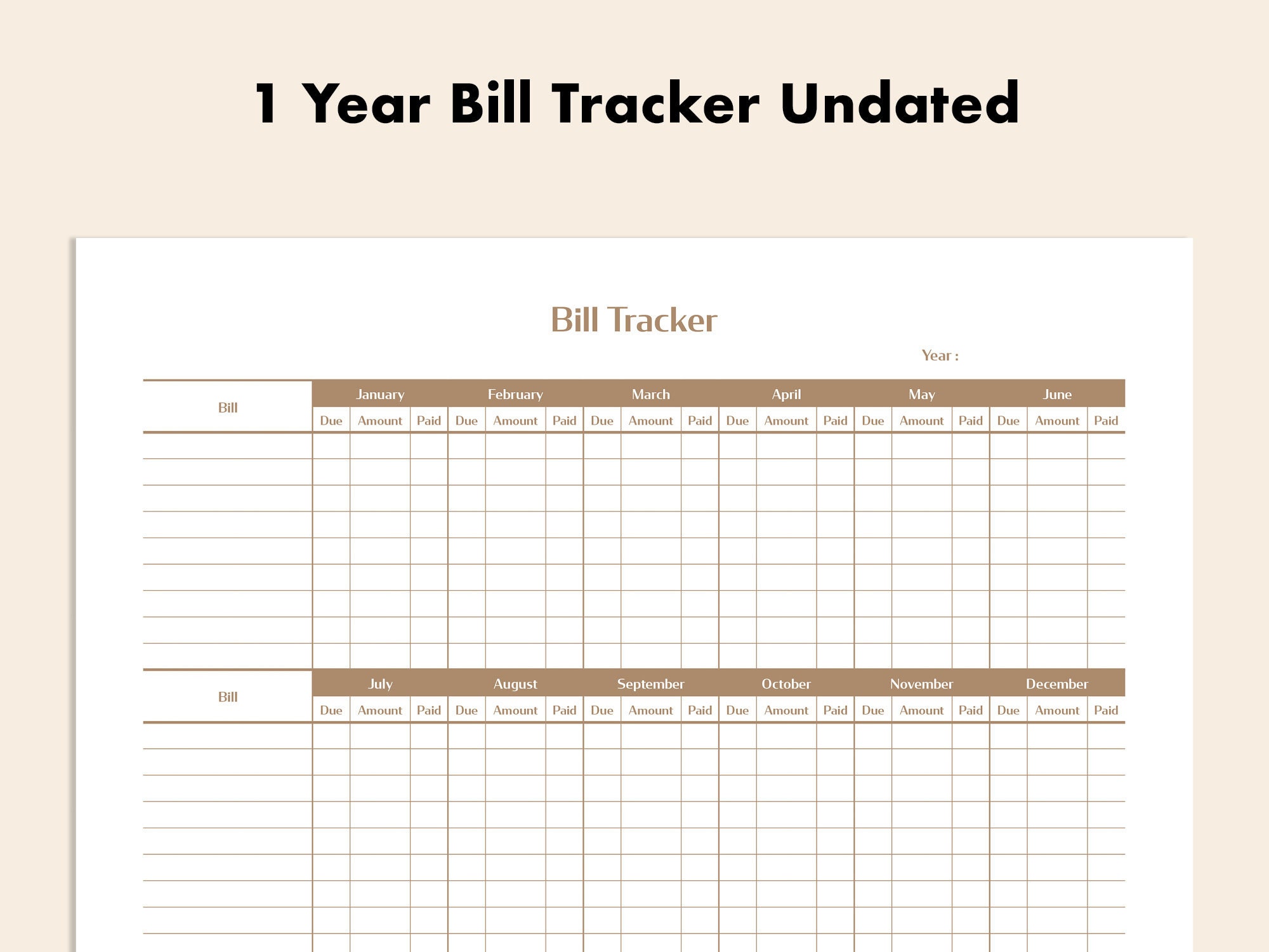 Printable Bill Tracker Monthly Set of 2 Bill Check List - Etsy