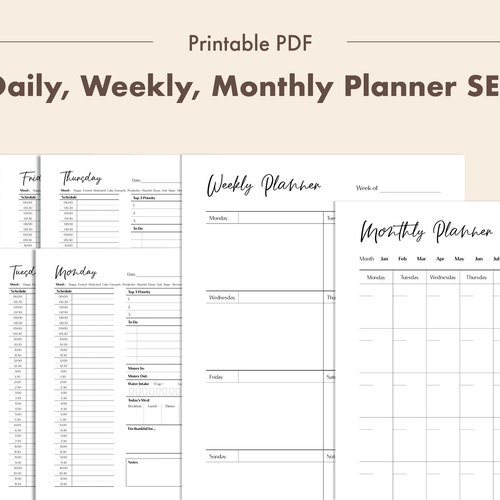 7 Days Daily Planner Printable PDF Weekly Planner Half Hourly - Etsy