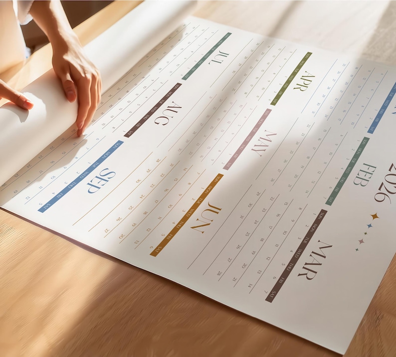 2026 Wall Calendar | Year at A Glance Sunday Start | Minimalist Large ...