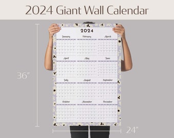 2024 Giant Wall Calendar Printable Annual Planner Digital Download