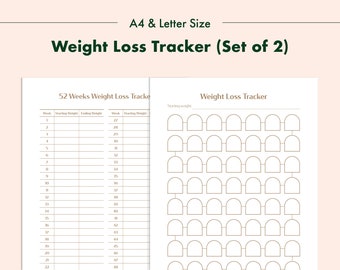 Weight Loss Tracker PDF Template Printable