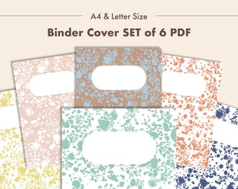 Binder Cover Printable PDF Set of 6 Editable Journal Cover Digital Planner Cover