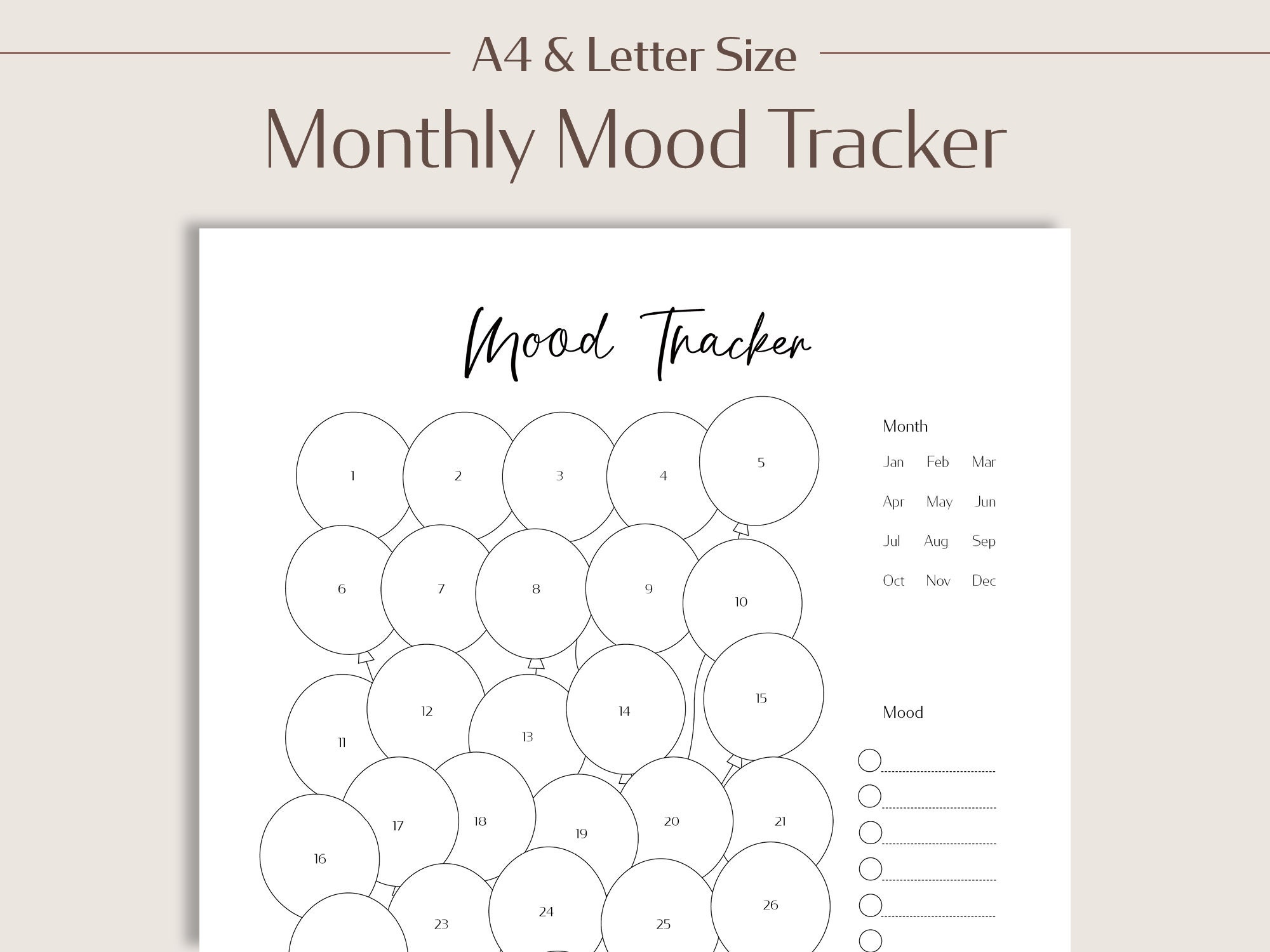 Mood Tracker Template Cute Mood Tracker PDF Mental Health Planner Mood Tracker Template Cute Mood Tracker PDF Mental Health Planner