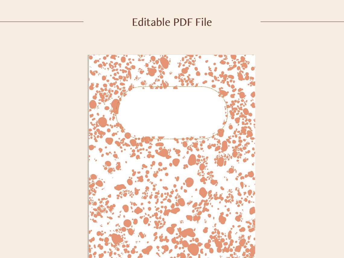 Binder Cover Printable PDF Set of 6 Editable Journal Cover Digital