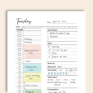 7 Days Daily Planner Printable PDF Weekly Planner Half - Etsy