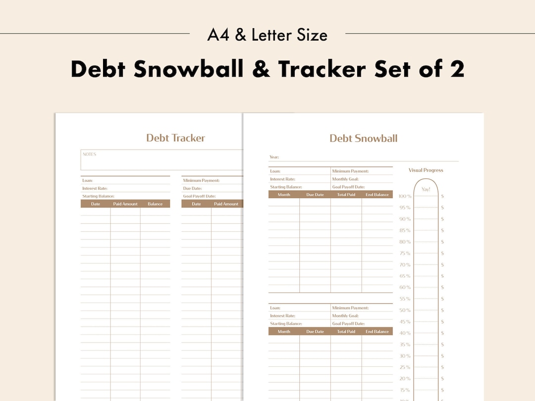 Debt Snowball Tracker Printable PDF - Etsy