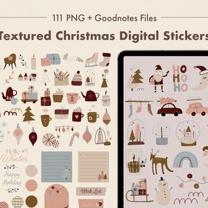 Digital Stickers Christmas for Goodnotes, Winter Digital Planner Stickers