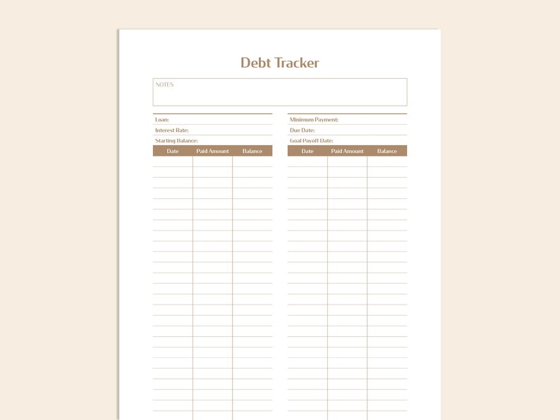 Debt Snowball Tracker Printable PDF | Etsy