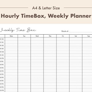 Printable Half Hour Time Blocking Planner Hourly Weekly - Etsy
