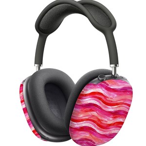 Vivid Whispering Wave of Crimson and Pink AirPod Max Case Protective Covers