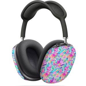 Tropical Prism: Rainbow Watercolor Flowers in Full Bloom AirPod Max Case Protective Covers