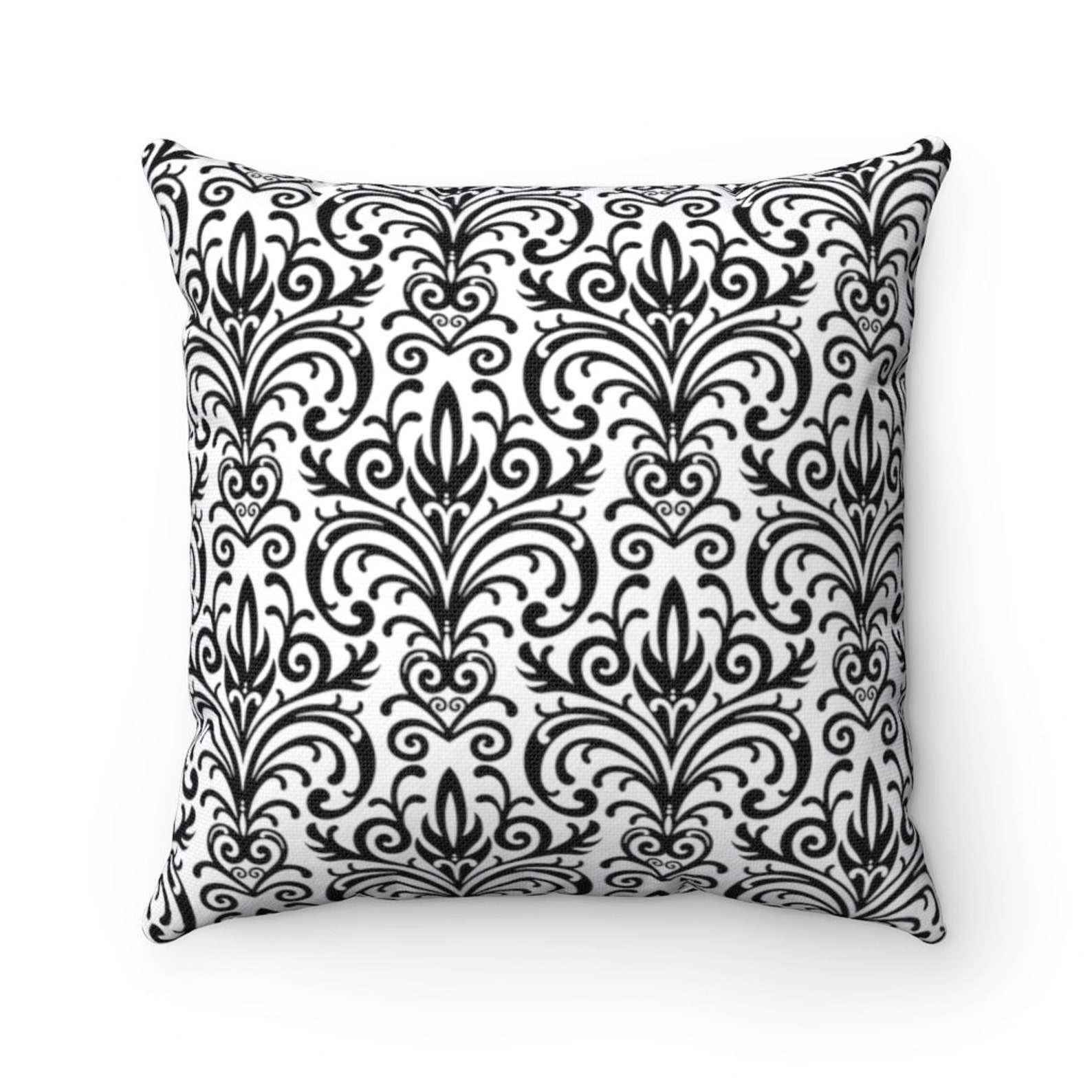 Damask Black & White Accent Throw Pillow Case. Case Only Etsy