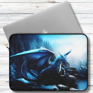 Dragon of Ice in Winter Wonderland Laptop or Ipad Protective Sleeve  - 3 Sizes