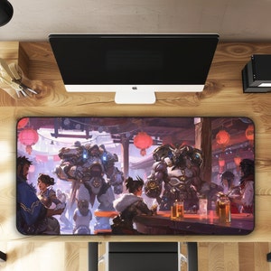 Epic Sci-Fi Tavern Scene Desk Mat Extended Ultimate Gamer&#39;s Mouse Pad - 3 Sizes