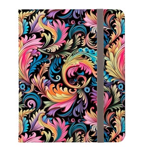 Vivid Paisley Spirals and Whimsical Flourishes Ipad Pro 11 & Pro 12.9 Protective Case and Pencil Holder