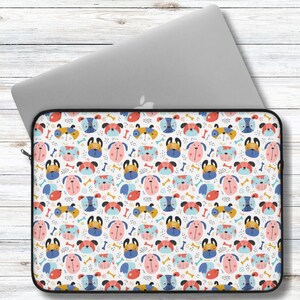 Cute Dogs Cartoon Faces Laptop or Ipad Protective Sleeve  - 3 Sizes