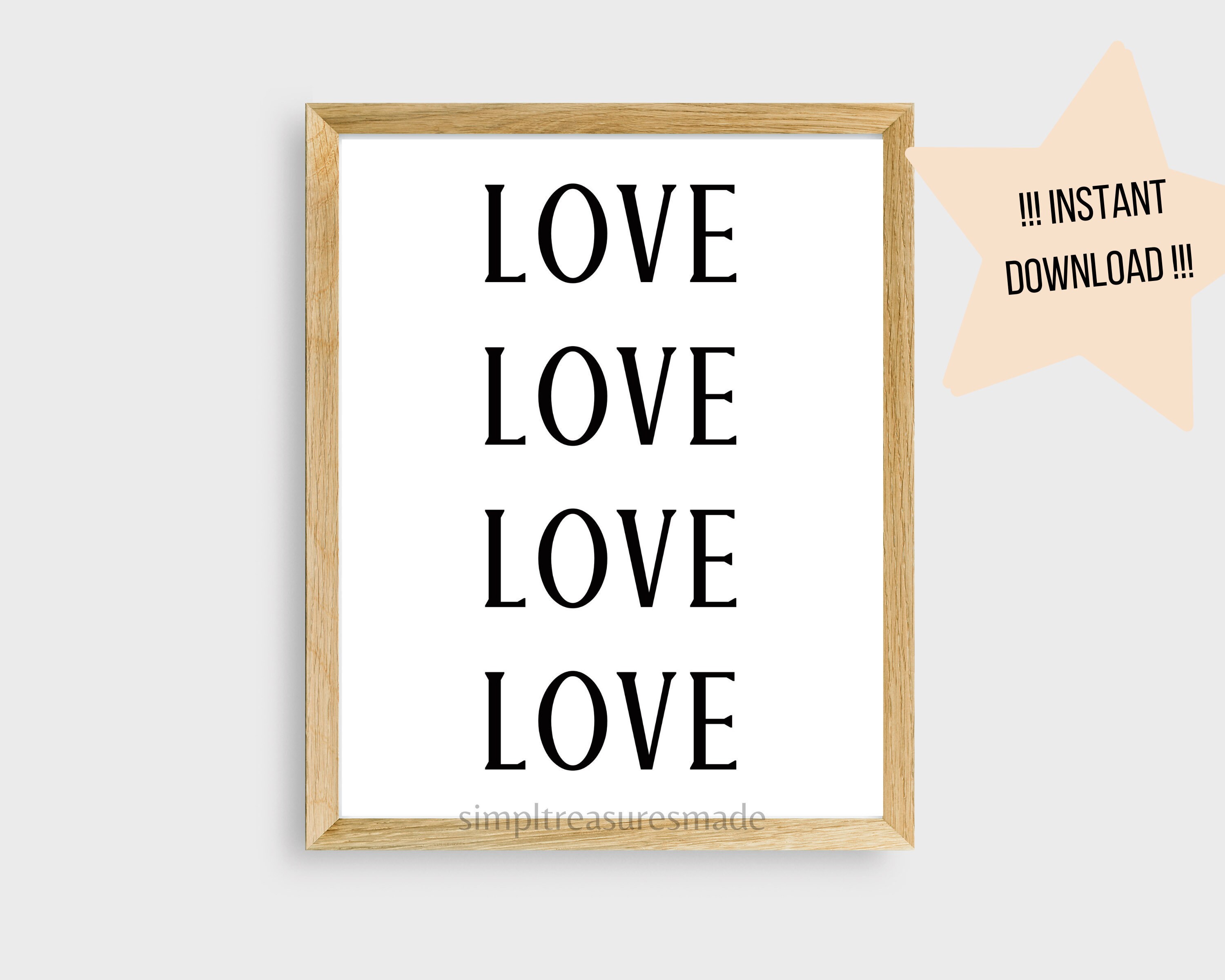 digital printable 8x10 love quote wall art print etsy wall art modern