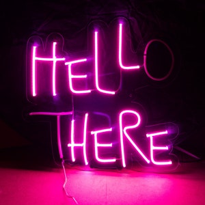 Hell Here Neon Sign Hello There Neon Sign Hello There Hell Etsy