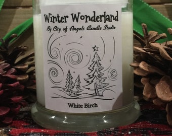 Winter Wonderland, White Birch, Christmas candles, Holiday Candles