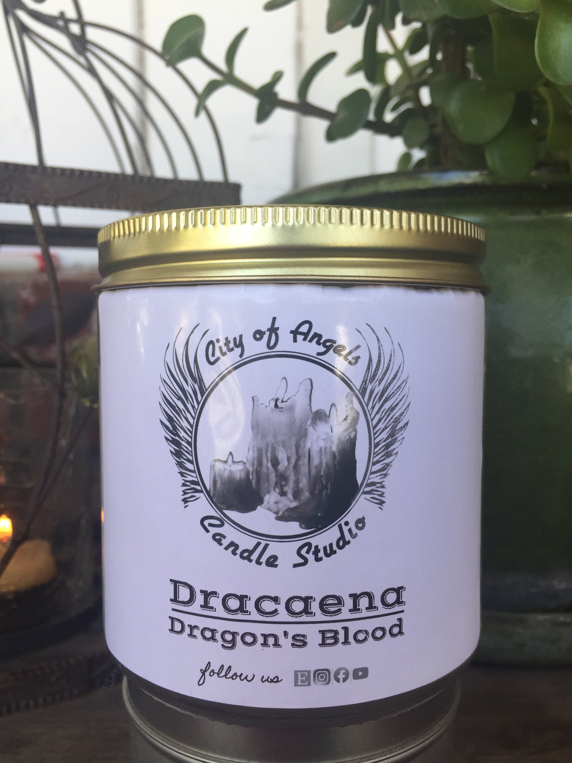 Dragon's Blood Scented Candle Dracaena Sacred Temple Etsy