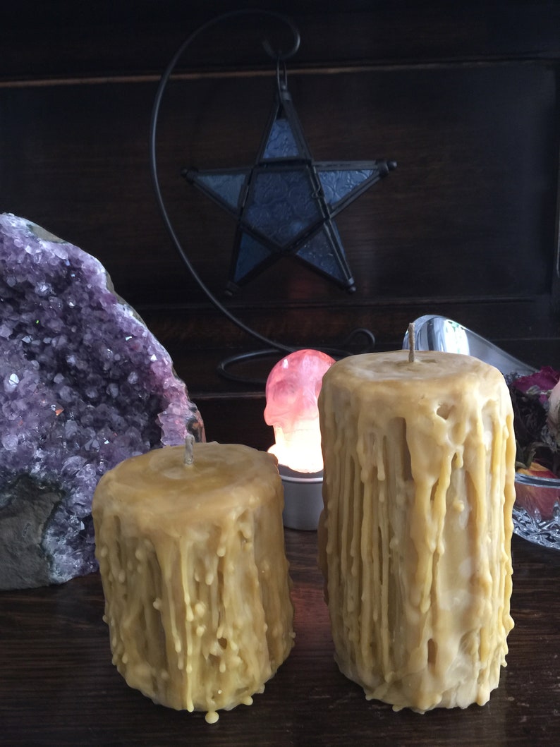 Drippy Beeswax Altar Candles Medieval Gothic 3X6 Etsy