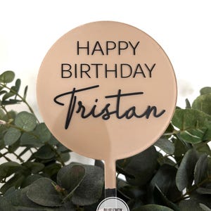 Happy Birthday Acrylic Cake Topper| Elegant cake topper| Happy Birthday cake topper| Acrylic Cake topper| Personalized Acrylic Topper|
