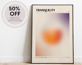 Retro Tranquility Gradient Poster, Aesthetic Dorm Decor (Digital Download)