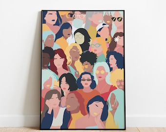 feminist poster print digital download woman power art girl empowered