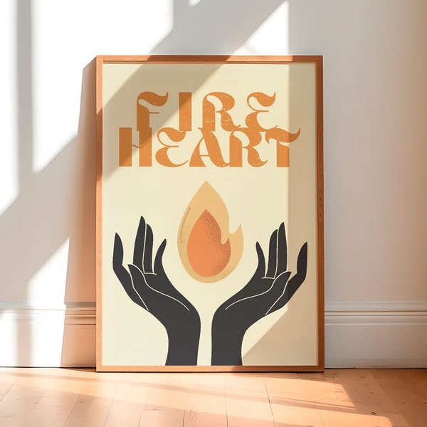 fireheart, tog, sarah j maas inspired, art print, bookish quote, boho print, booktok, throne of glass print, terrasen, DIGITAL DOWNLOAD