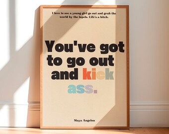 Feminist Quote Poster, Maya Angelou Art Print (Digital Download)