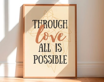 through love all is possible, crescent city, digital download, sarah j maas inspired, bookish quote, boho print, booktok, light it up
