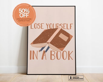 Verliere dich in einem Buch Druck, Booktok Poster (digitaler Download)