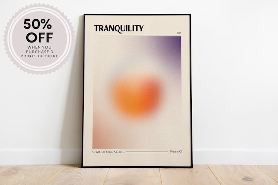 Retro Tranquility Gradient Poster, Aesthetic Dorm Decor (Digital Download)