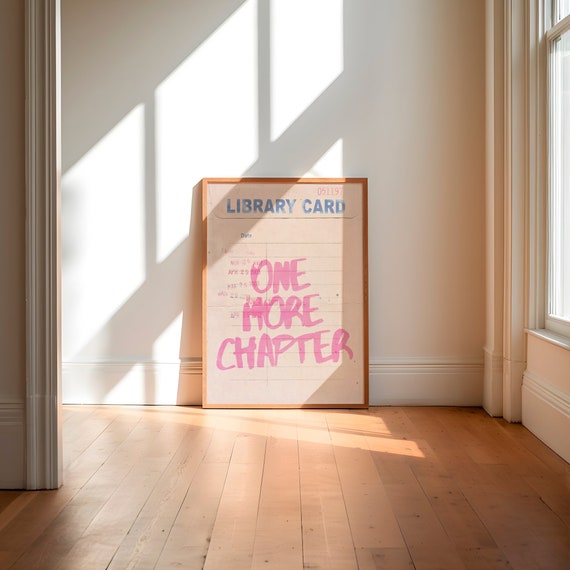 One More Chapter Poster, Retro Book Print, Reader Gift (Digital Download)