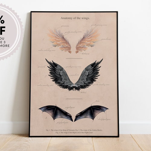 the wings, acotar, throne of glass, crescent city, sarah j maas inspired, art print, bookish quote, boho print, booktok, DIGITAL DOWNLOAD