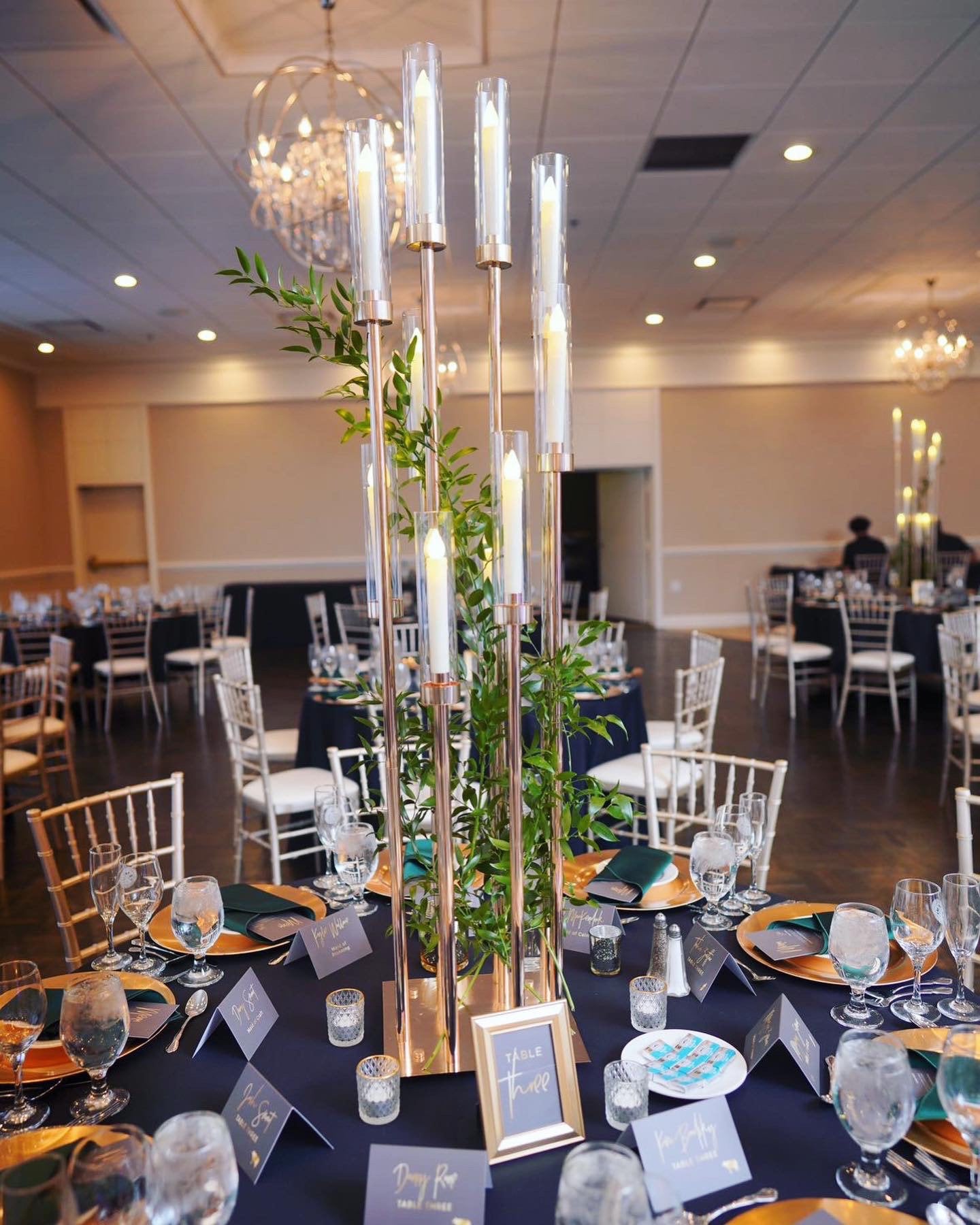 Wedding 57 Gold Tall 10 Arm Candelabra Centerpiece With Glass Tubes 
