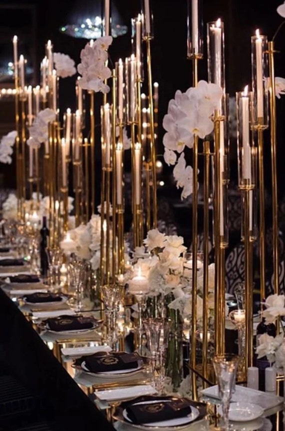 Gold Candelabra Wedding Centerpieces