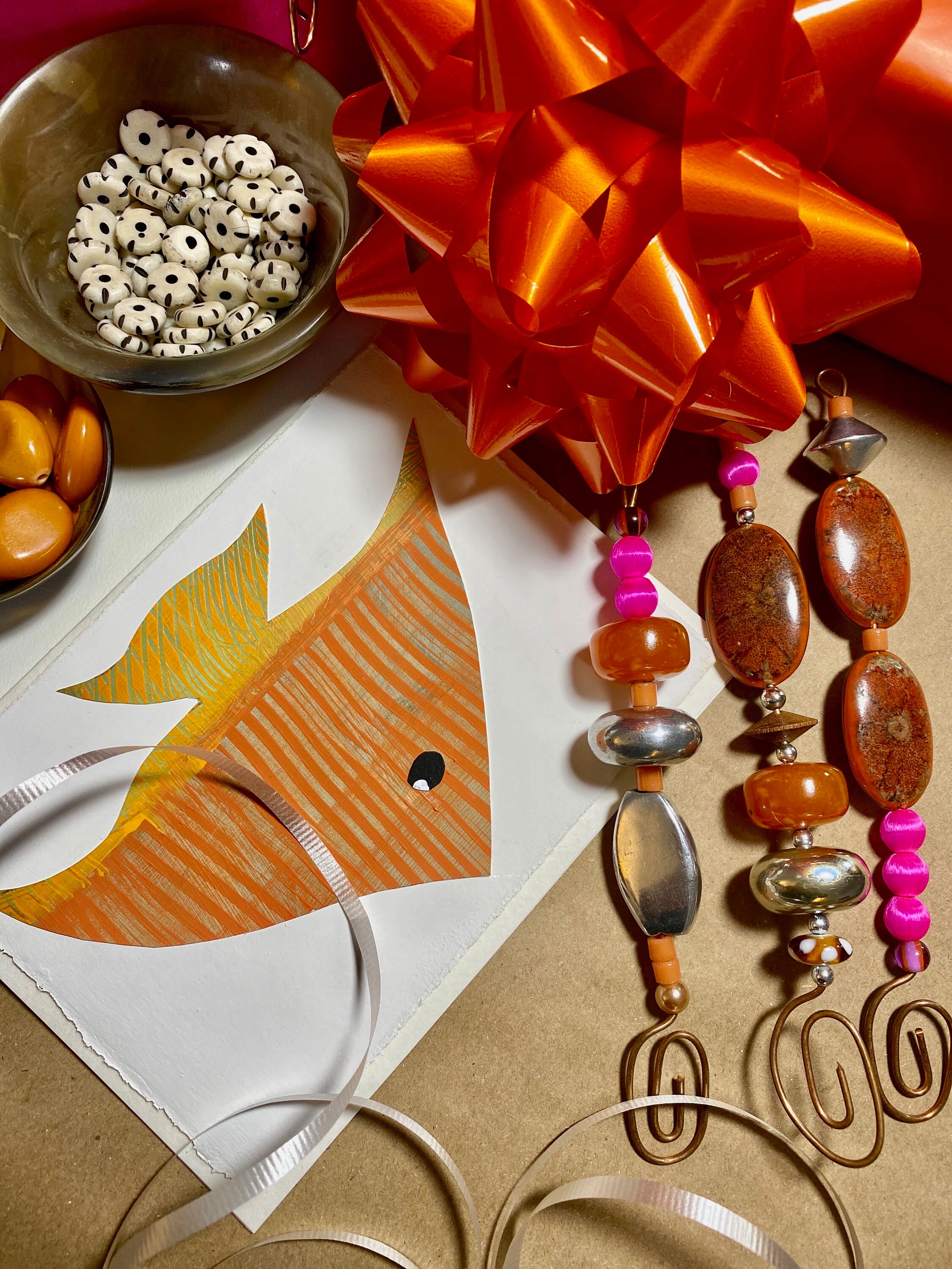 Modern Art Card flying Colors One of a Kind Hand Painted Colorful