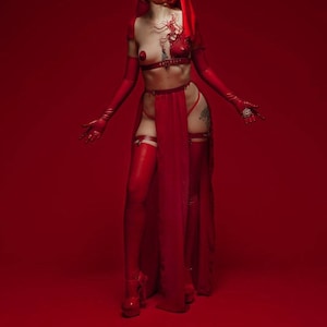 Sexy open veil skirt burlesque loincloth